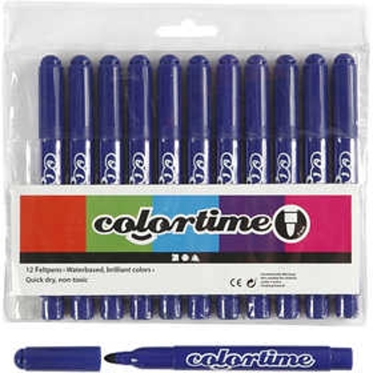 Colortime stift, lijndikte: 5 mm, donkerblauw, 12stuks [HOB-37355]